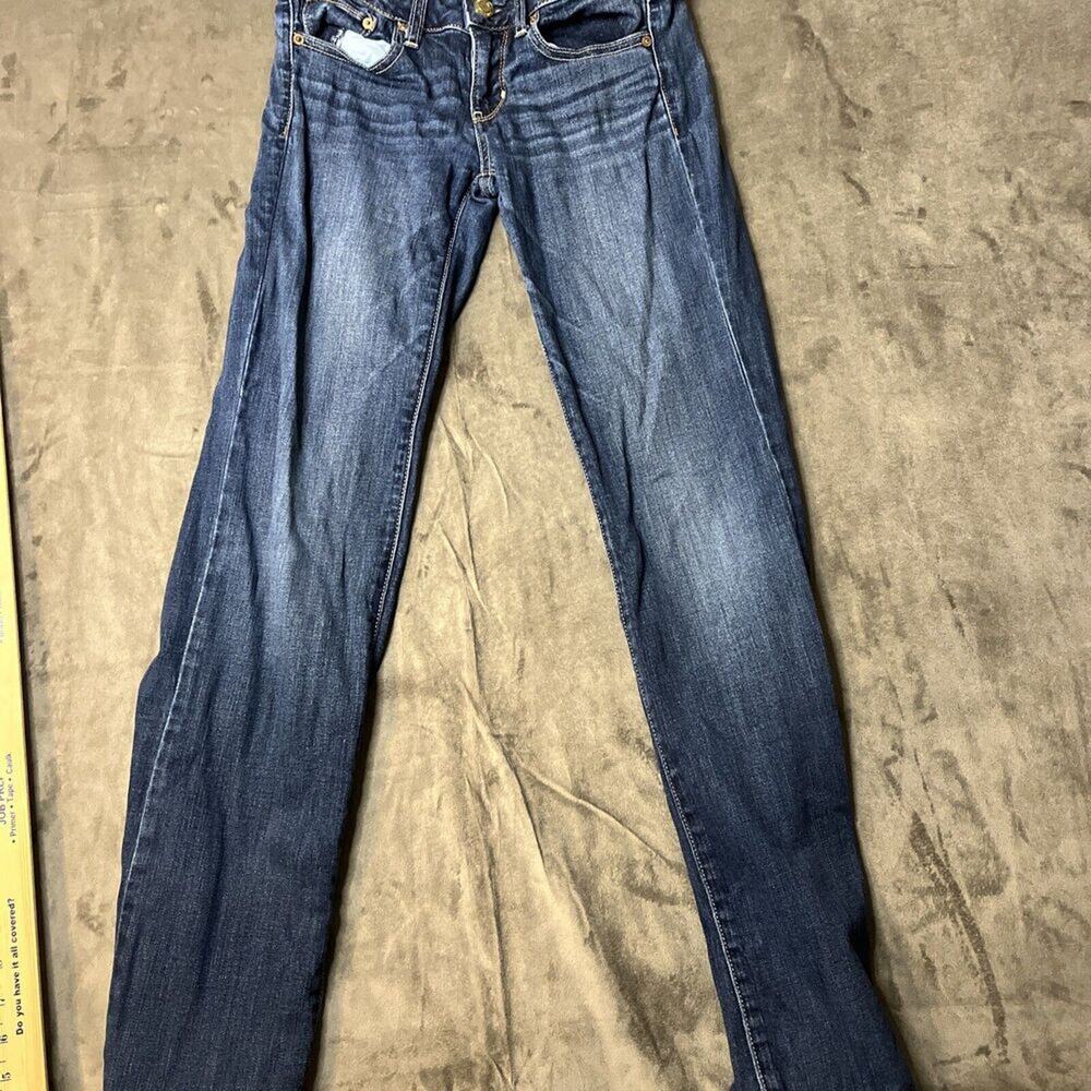 American Eagle Womens Slim Straight Blue Jeans Stretch Size 2